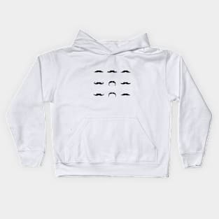 Black Mustaches Kids Hoodie